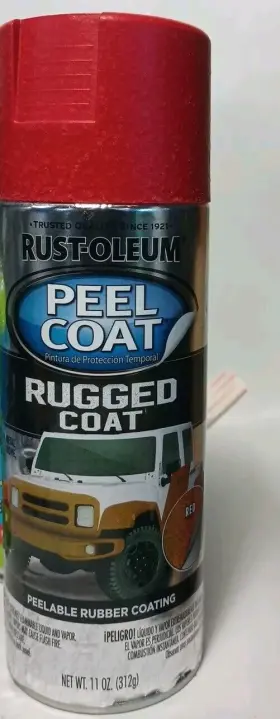 Rust-oleum 020066338640 Spray Peel Coat Peelable Rubber Rugged Coating Red 11 Oz