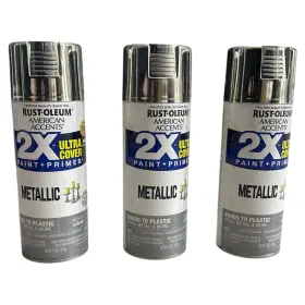 Rust-oleum 020066376710 Silver American Accents 2x Ultra Cover Metallic Spray Paint 12 Oz X 3
