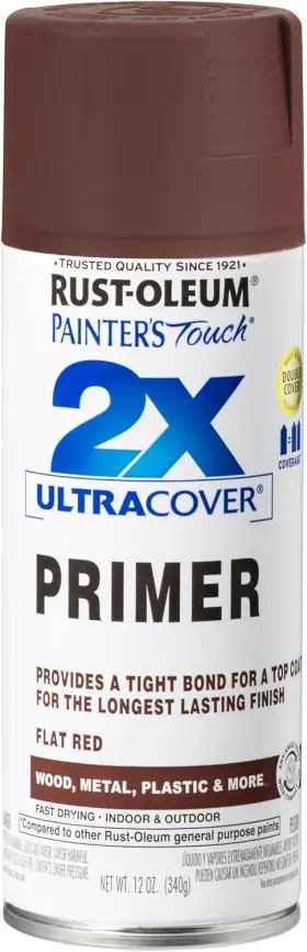 Rust-oleum 020066387693 Painters Touch 2x Ultra Cover Spray Paint Flat Red Primer 12 Ounce Rust-oleum 020066387693 Painters Touch 2x Ultra Cover Spray Paint Flat Red Primer 12 Ounce