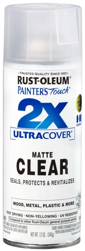 334022 Rust-oleum 020066387716 Painters Touch 2x Ultra Cover Spray Paint 12 Oz Matte Clear