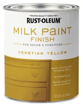 334195 Rust-oleum 020066417963 Milk Paint Finish Quart Venetian Yellow 32 Fl Oz Pack Of 1
