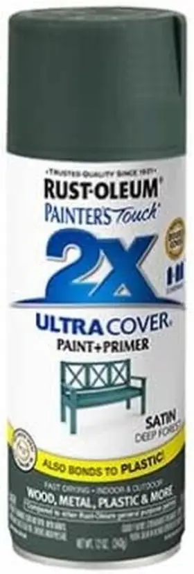 342062 Rust-oleum 020066432546 Painters Touch 2x Ultra Cover 12 Oz Satin Deep Forest 12oz
