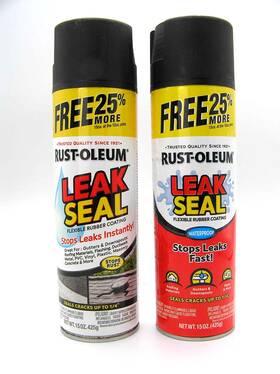 Rust-oleum 020066452155 Two Cans Rust-oleum Leakseal Flexible Rubber Coating Spray 15 Oz Not 12oz