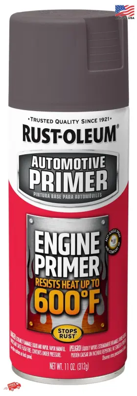 Rust-oleum 020066482473 Engine Enamel Spray Paint 11 Oz Flat Gray Primer Metal