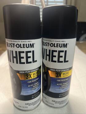 Rust-oleum 020066488055 3 Cans Of Rust-oleum High Performance Wheel Coating Spray Paint Matt Black 11 Oz