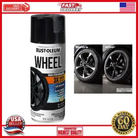 Rust-oleum 020066491376 High Performance Wheel Coating Spray Paint Car Trucks Matt Black11 Oz