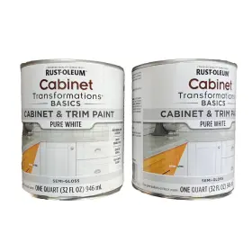 372007 Rust-oleum 020066495978 Transfs Basics Cabinet And Trim Paint Quart Pure White 2pk