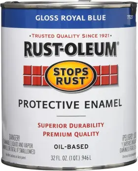 Rust-oleum 020066772758 Gloss Royal Blue Brush-on Paint Quart Stops Protective Enamel