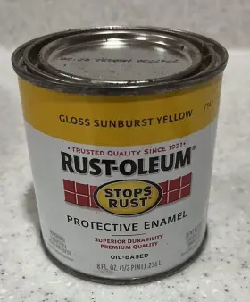Rust-oleum 020066774776 Gloss Sunburst Yellow Enamel Paint 7747 1/2 Pint 8oz 2013 Formula