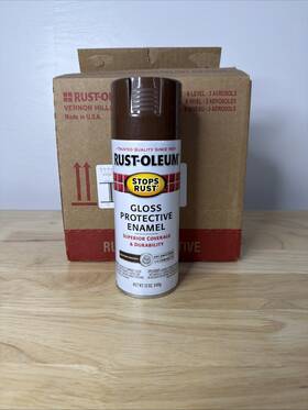 Rust-oleum 020066777586 New Rust-oleum 6 Cans Spray Paint Gloss Leather Brown Oil Based Enamel Rustoleum