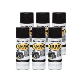 10020066262256 Rust-oleum 280123-6pk Farm Implement Spray Paint 12 Oz Gloss Black Pack Of 6