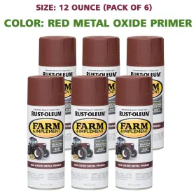 10020066262577 Rust-oleum Implement Spray Primer 12 Oz Flat Red Metal Oxide 6 Pack