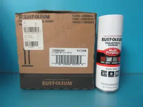 1690830v Rust-oleum Case Of 6 Rust-oleam 12 Oz. Industrial Choice Flat White Spray Paint