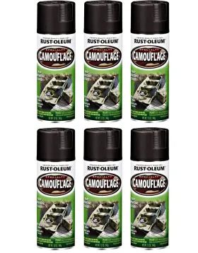2916830 Rust-oleum 1916830 Spray Paint Non Reflective Camouflage 12 Oz Cans 6 Pack Black