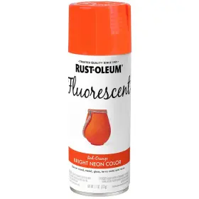 1955830 Rust-oleum Fluorescent Spray Paint 11oz Neon Red Orange Indoor Outdoor Use