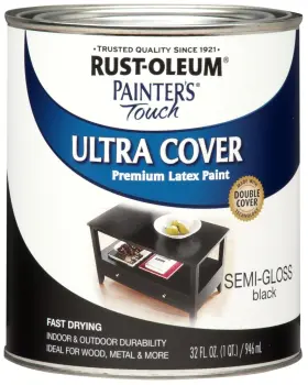 1974502 Rust-oleum Painters Touch Latex Paint Quart Semi-gloss Black 32 Fl