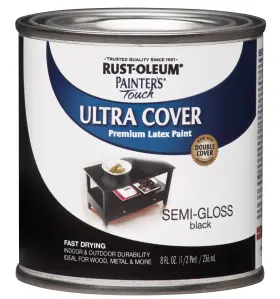1974730 Rust-oleum 1974730-6pk Painters Touch Latex Paint Half Pint Semi-gloss Bla