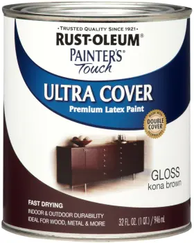 1977502 Rust-oleum Painters Touch Gloss Kona Brown Paint 1 Quart Multi Surface Use
