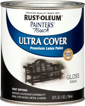 1979502 Rust-oleum Painters Touch Latex Paint Quart Gloss Black 1