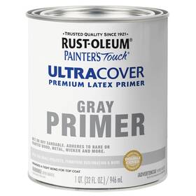Rust-oleum 1980502 Painters Touch Gray Flat Primer 1 Quart Indoor Outdoor Paint