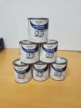 1990730 Rust-oleum 6 Painters Touch Acrylic Latex Paint Flat White 1/2 Pint