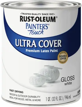 1992502 Rust-oleum Painters Touch Latex Paint Gloss White 32 Fl Oz 1 Quarts