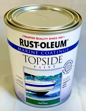 207007 Rust-oleum Deep Green Marine Coatings Topside Paint 1 Quart Wood Metal