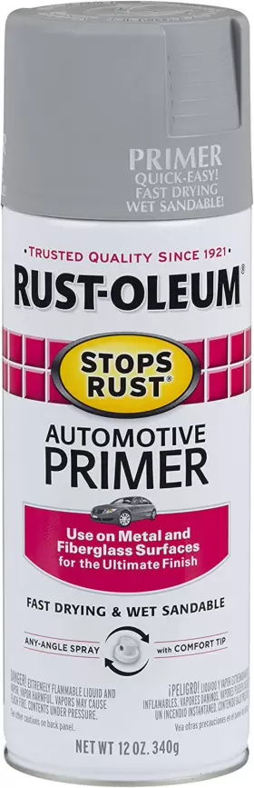 2081830 Rust-oleum Stops Automotive Primer 12 Ounce Light Gray Fl Oz