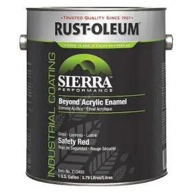 210493 Rust-oleum Rustoleum Paint Safety Red 1 Gal Gloss Acrylic Enamel Interior Exterior Wood