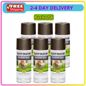 210880-6 Rust-oleum 210880-6pk Stops Hammered Spray Paint 12 Oz Brown 6 Pack