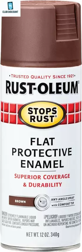 214085 Rust-oleum Stops Spray Paint 12 Oz Flat Brown