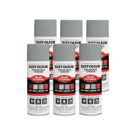 214645 Rust-oleum 6-pack Spray Paint Ansi 61 Light Gray Gloss 12 Oz