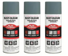 214646 Rust-oleum 3-pack Ansi 49 Medium Light Gray Enamel Spray Paint 12 Oz