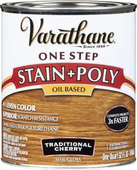 225246h Rust-oleum Varathane One-step Wood Stain And Polyurethane Quart Traditio