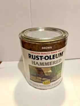 239073 Rust-oleum Brand Brown Hammered Metal Proofing Paint - 1 Quart Can