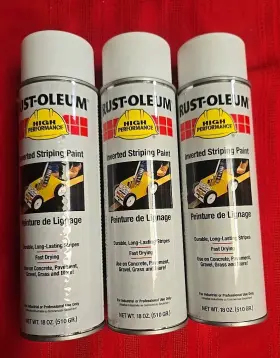 2391838 Rust-oleum Lot Of 3 System Inverted Striping Paint Aerosol White New