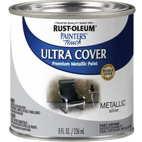 240288 Rust-oleum Painters Touch Ultra Cover Prem Metallic Silver Paint 8oz