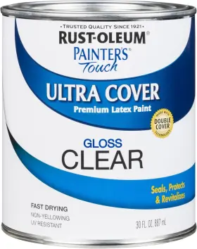 242057 Rust-oleum Painters Touch Latex Paint Quart Gloss Clear 1 Quarts