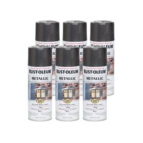 Rust-oleum 244228 Stops Charcoal Metallic Spray Paint Pack Of 6 11 Ounce