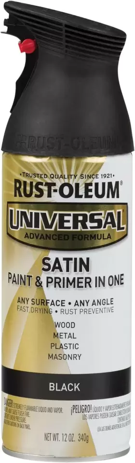 245197 Rust-oleum Universal All Surface Spray Paint 12 Oz Satin Black