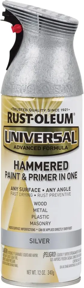 245219 Rust-oleum Universal All Surface Hammered Spray Paint 12 Oz Silver