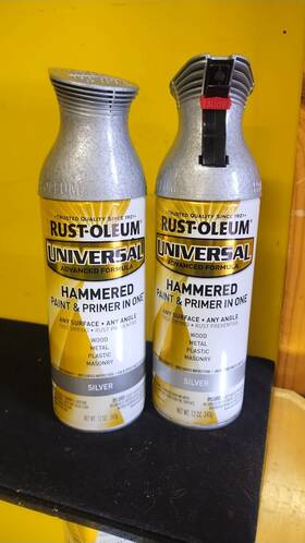 Rust-oleum 2452192 2 Cans Rust-oleum Silver Hammered Spray Paint 12 Oz All Surfaces