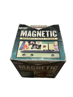 247596 Rust-oleum Magnetic Latex Primer Black 32oz. Paint Smudges On Lid Appears New