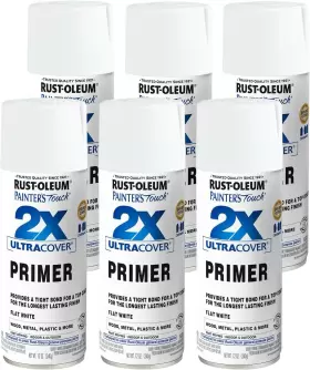 12oztouch Rust-oleum 249058-6 334019-6pk Painters 2x Ultra Cover Spray Primer Flat White