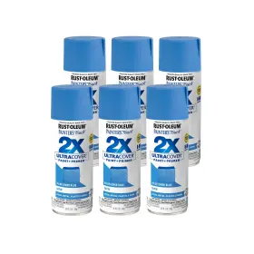 249062-6 Rust-oleum Painters Touch 2x Ultra Cover Satin Wildflower Blue Spray Paint 6 Pack 12oz