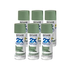 Rust-oleum 249071-6 Pack Of 6 12 Ounce Satin Moss Green Spray Paint For Interior And Exterior Use