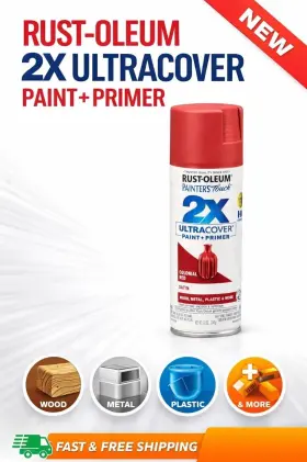 249082 Rust-oleum Painters Touch 2x Ultra Cover Spray Paint 12oz Satin Colonial Red