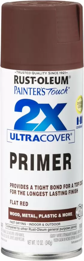 334018 Rust-oleum 249086 Painters Touch 2x Ultra Cover Spray Primer 12 Oz Flat Red