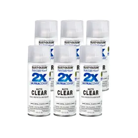 249087-6 Rust-oleum 12 Ounce Pack Of 6 Matte Clear Spray Paint For Interior Exterior Surfaces