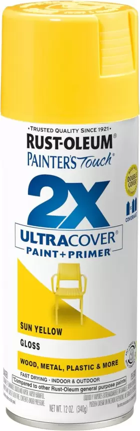 249092 Rust-oleum Painters Touch 2x Ultra Cover Spray Paint Gloss Sun Yellow 12 Oz